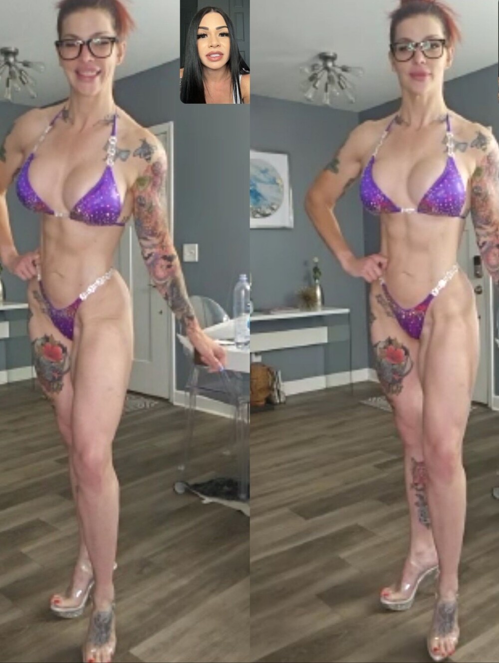 Angel Competition Bikinis Sparkling Purple Bodybuilding bikini, sz M